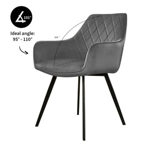 Esszimmerstuhl – Velvet Stoff, Schwarzes Metallgestell, Dunkelgraue Farbe - Karl | Kick Collection