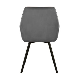 Esszimmerstuhl – Velvet Stoff, Schwarzes Metallgestell, Dunkelgraue Farbe - Karl | Kick Collection