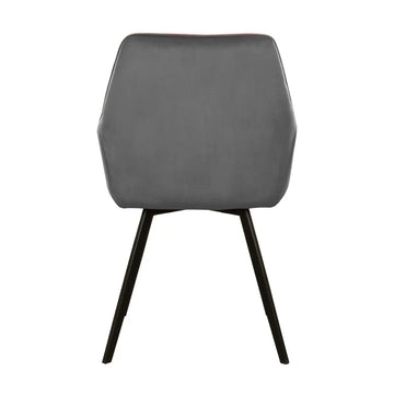 Esszimmerstuhl – Velvet Stoff, Schwarzes Metallgestell, Dunkelgraue Farbe - Karl | Kick Collection