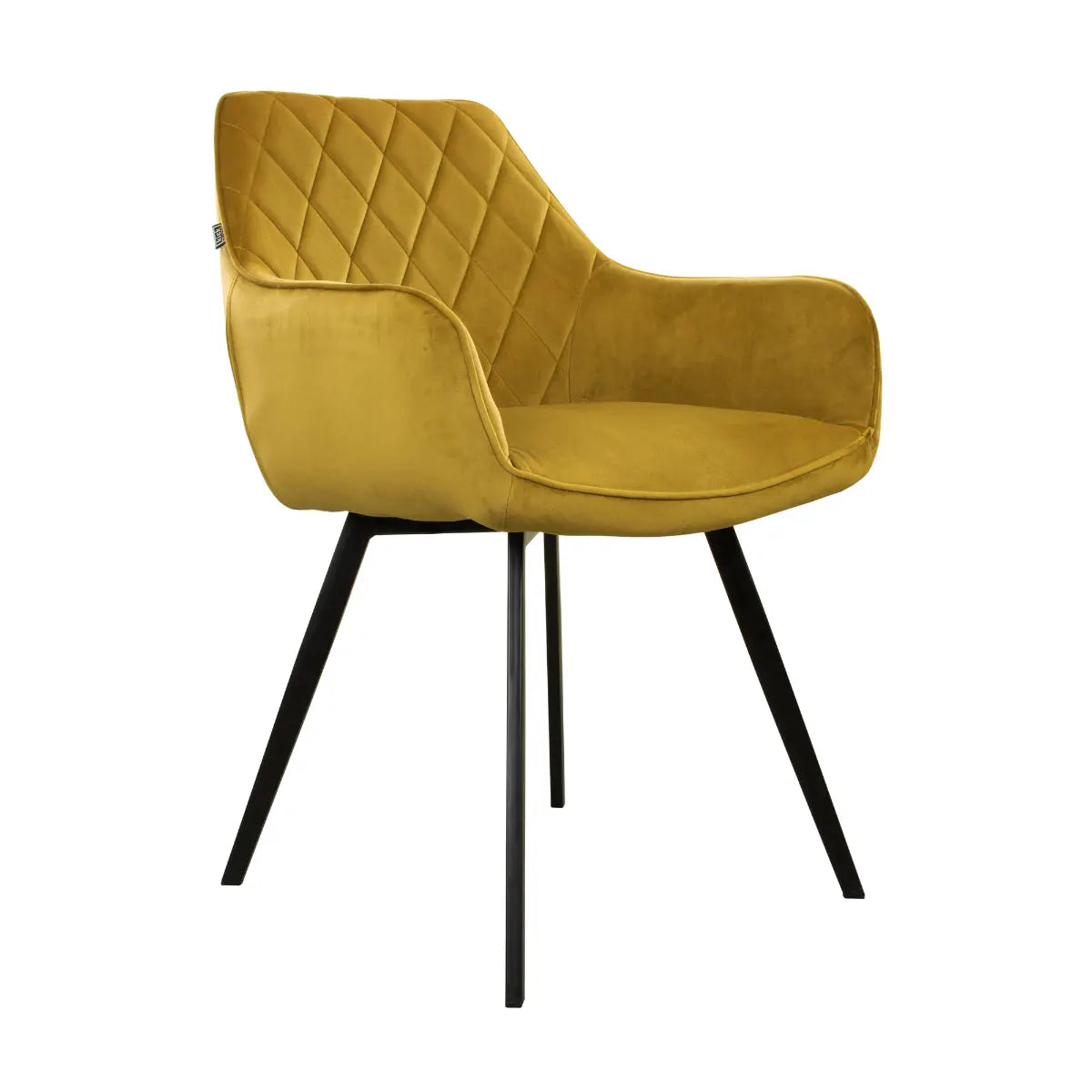 Esszimmerstuhl – Velvet Stoff, Schwarz Metallgestell, Gold Farbe - Karl | Kick Collection
