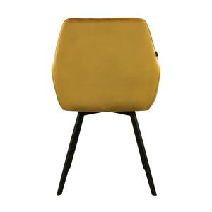 Esszimmerstuhl – Velvet Stoff, Schwarz Metallgestell, Gold Farbe - Karl | Kick Collection