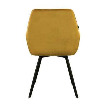 Esszimmerstuhl – Velvet Stoff, Schwarz Metallgestell, Gold Farbe - Karl | Kick Collection