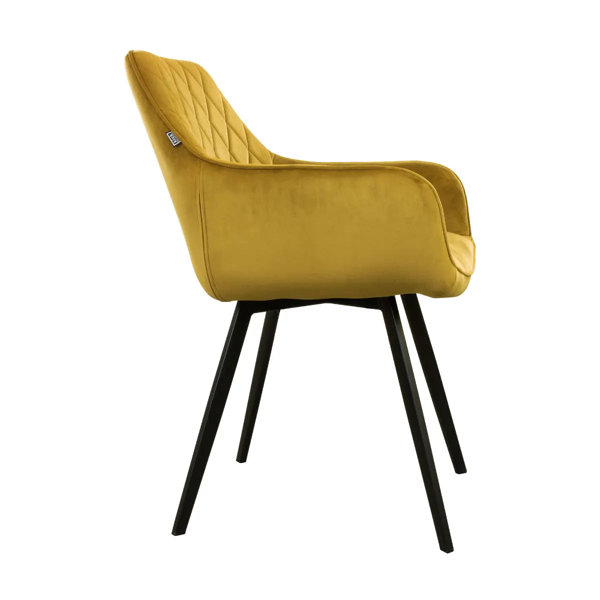Esszimmerstuhl – Velvet Stoff, Schwarz Metallgestell, Gold Farbe - Karl | Kick Collection