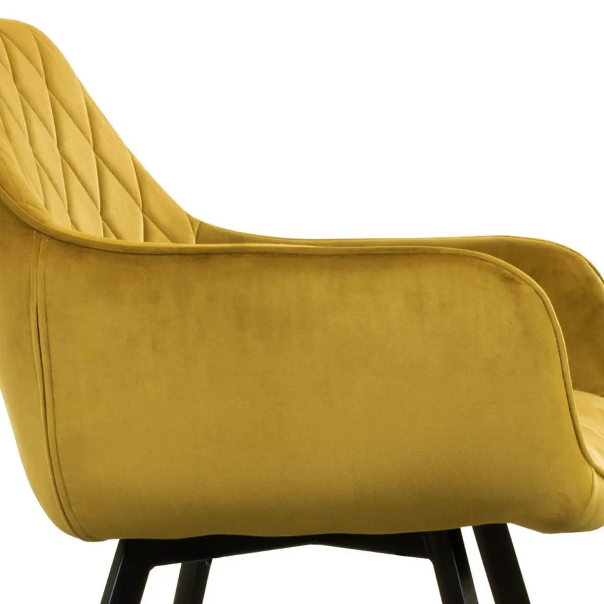 Esszimmerstuhl – Velvet Stoff, Schwarz Metallgestell, Gold Farbe - Karl | Kick Collection