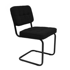 Esszimmerstuhl – Texture Stoff, Metallgestell, Schwarz Farbe - Yves | Kick Collection