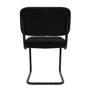 Esszimmerstuhl – Schwarze Texturpolsterung, Schwarzes Kufengestell, Freischwingende Sitzform - Yves | Kick Collection