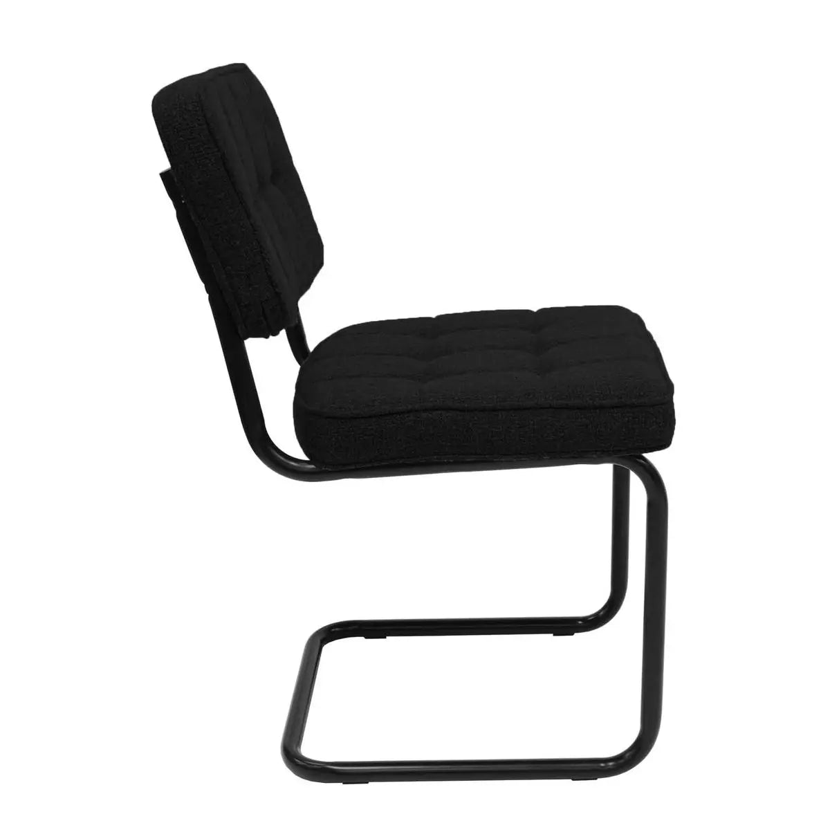 Esszimmerstuhl – Texture Stoff, Metallgestell, Schwarz Farbe - Yves | Kick Collection