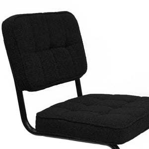 Esszimmerstuhl – Texture Stoff, Metallgestell, Schwarz Farbe - Yves | Kick Collection