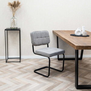 Esszimmerstuhl – Texture Stoff, Metallgestell, Grau Farbe - Yves | Kick Collection
