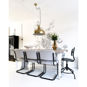 Esszimmerstuhl – Texture Stoff, Metallgestell, Grau Farbe - Yves | Kick Collection