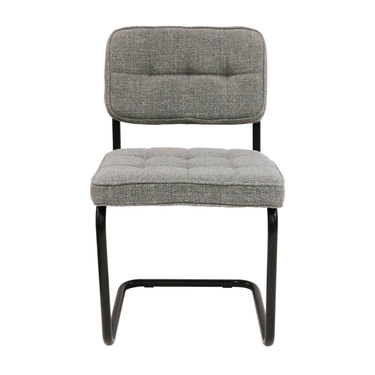 Esszimmerstuhl – Texture Stoff, Metallgestell, Grau Farbe - Yves | Kick Collection