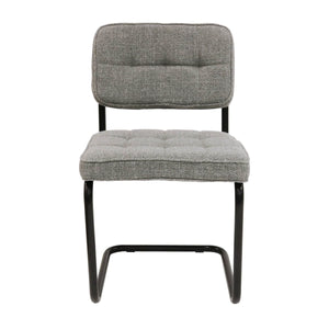 Esszimmerstuhl – Texture Stoff, Metallgestell, Grau Farbe - Yves | Kick Collection