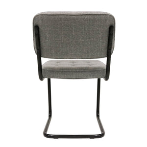 Esszimmerstuhl – Texture Stoff, Metallgestell, Grau Farbe - Yves | Kick Collection