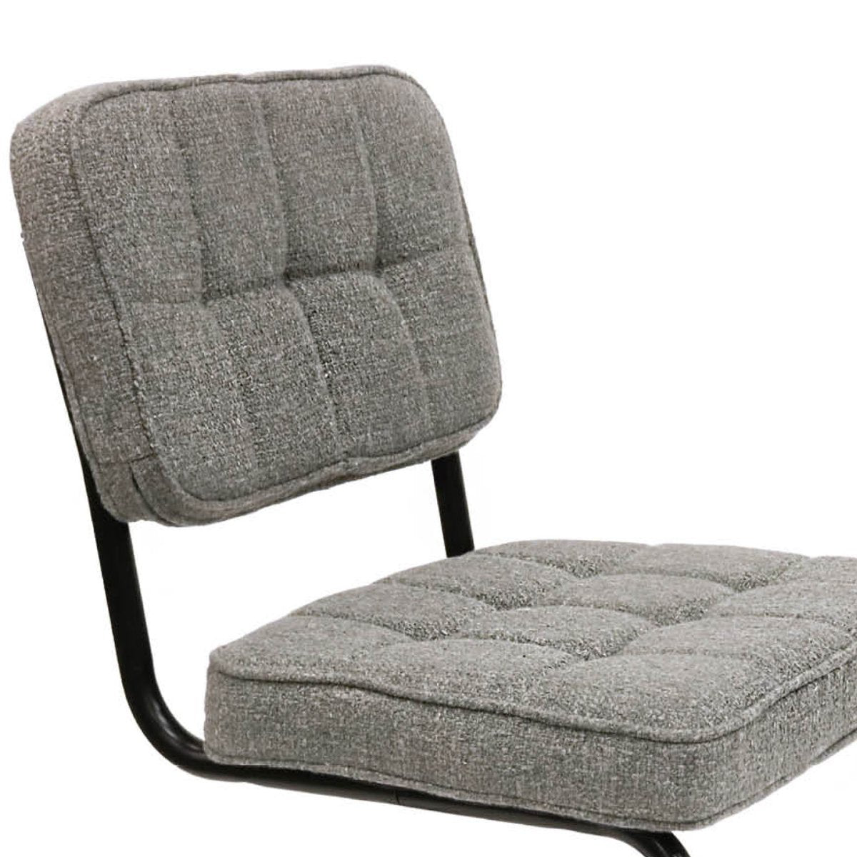 Esszimmerstuhl – Texture Stoff, Metallgestell, Grau Farbe - Yves | Kick Collection