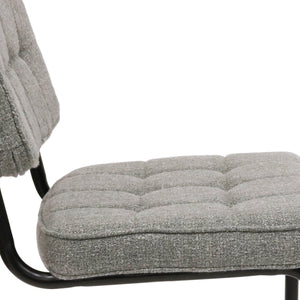 Esszimmerstuhl – Texture Stoff, Metallgestell, Grau Farbe - Yves | Kick Collection