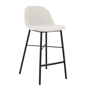 Barhocker – Texture Stoff, Stahlgestell Schwarz, Weiße Farbe - Jade | Kick Collection