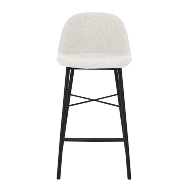 Barhocker – Weißer Stoff, Schwarzes Metall, Moderne Form - Jade | Kick Collection
