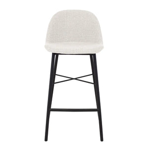 Barhocker – Texture Stoff, Stahlgestell Schwarz, Weiße Farbe - Jade | Kick Collection
