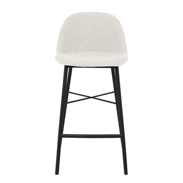 Barhocker – Texture Stoff, Stahlgestell Schwarz, Weiße Farbe - Jade | Kick Collection