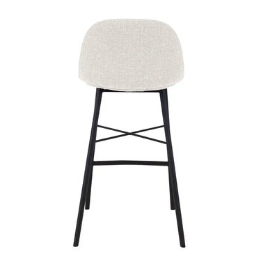 Barhocker – Weißer Stoff, Schwarzes Metall, Moderne Form - Jade | Kick Collection