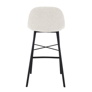 Barhocker – Texture Stoff, Stahlgestell Schwarz, Weiße Farbe - Jade | Kick Collection