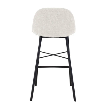 Barhocker – Texture Stoff, Stahlgestell Schwarz, Weiße Farbe - Jade | Kick Collection