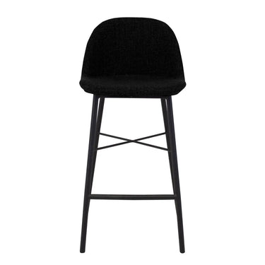 Barhocker – Strukturierter Stoff, Schwarzes Metall, Moderne Form - Jade | Kick Collection