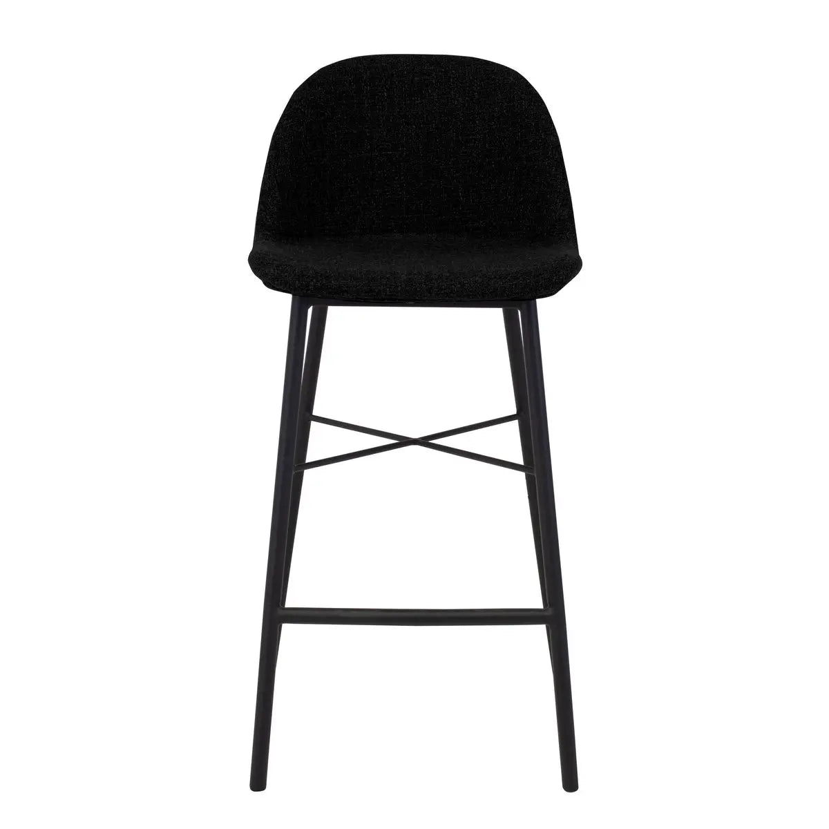 Barhocker – Texture Stoff, Stahlgestell Schwarz, Schwarze Farbe - Jade | Kick Collection