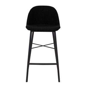 Barhocker – Texture Stoff, Stahlgestell Schwarz, Schwarze Farbe - Jade | Kick Collection