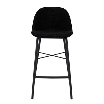 Barhocker – Texture Stoff, Stahlgestell Schwarz, Schwarze Farbe - Jade | Kick Collection