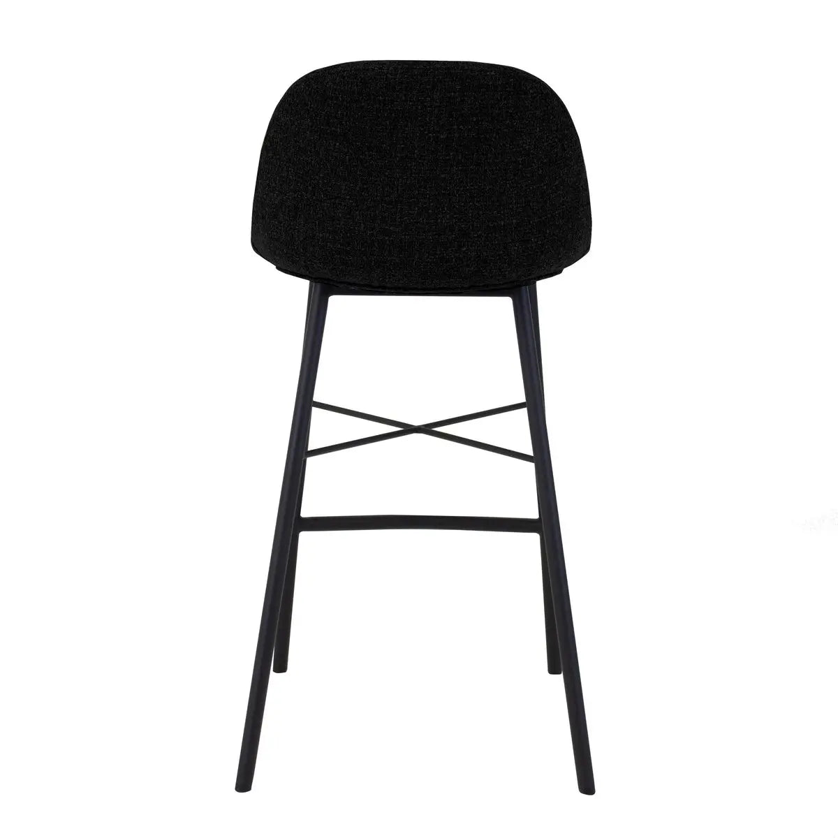 Barhocker – Texture Stoff, Stahlgestell Schwarz, Schwarze Farbe - Jade | Kick Collection