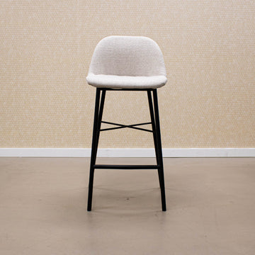 Barhocker – Texture Stoff, Stahlgestell Schwarz, Graue Farbe - Jade | Kick Collection
