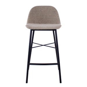 Barhocker – Texture Stoff, Stahlgestell Schwarz, Graue Farbe - Jade | Kick Collection