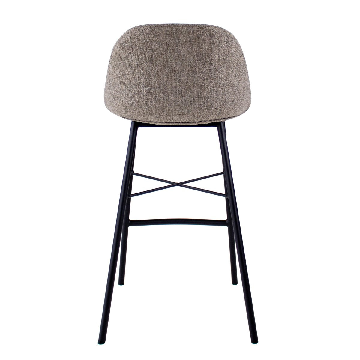 Barhocker – Texture Stoff, Stahlgestell Schwarz, Graue Farbe - Jade | Kick Collection
