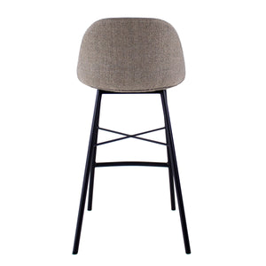 Barhocker – Texture Stoff, Stahlgestell Schwarz, Graue Farbe - Jade | Kick Collection