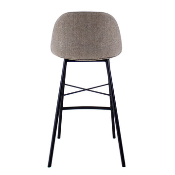 Barhocker – Texture Stoff, Stahlgestell Schwarz, Graue Farbe - Jade | Kick Collection