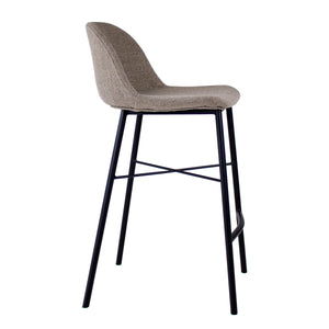 Barhocker – Texture Stoff, Stahlgestell Schwarz, Graue Farbe - Jade | Kick Collection