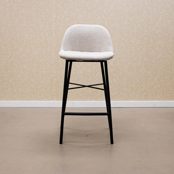 Barhocker – Texture Stoff, Stahlgestell Schwarz, Rosa Farbe - Jade | Kick Collection