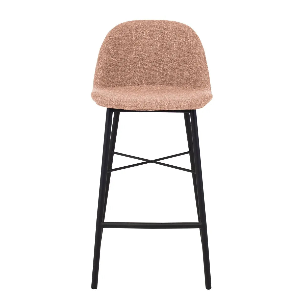 Barhocker – Texture Stoff, Stahlgestell Schwarz, Rosa Farbe - Jade | Kick Collection
