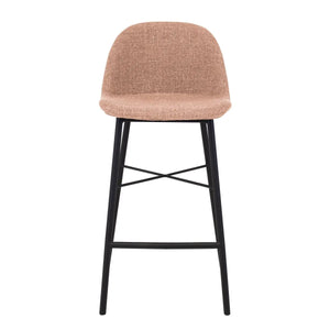 Barhocker – Texture Stoff, Stahlgestell Schwarz, Rosa Farbe - Jade | Kick Collection