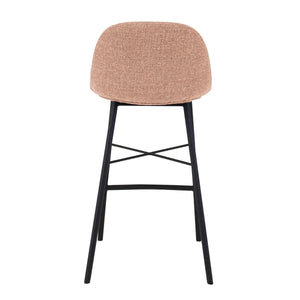Barhocker – Texture Stoff, Stahlgestell Schwarz, Rosa Farbe - Jade | Kick Collection