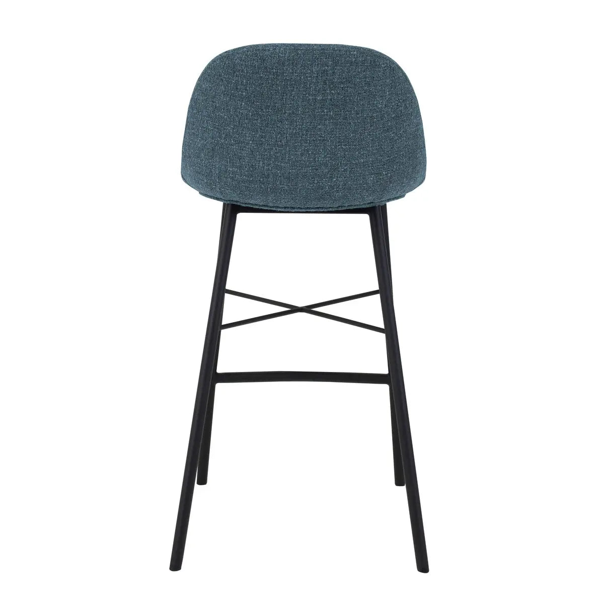 Barhocker – Texture Stoff, Stahlgestell Schwarz, Blaue Farbe - Jade | Kick Collection