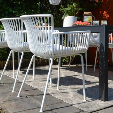 Gartenstuhl – Kunststoff Schale, PU-Leder Kissen, Weiße Farbe - Otis | Kick Collection