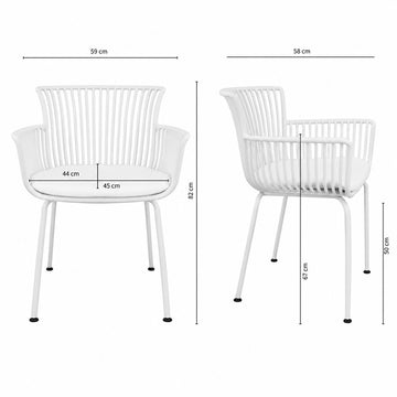 Gartenstuhl – Kunststoff Schale, PU-Leder Kissen, Weiße Farbe - Otis | Kick Collection