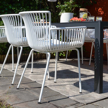 Gartenstuhl – Kunststoff Schale, PU-Leder Kissen, Weiße Farbe - Otis | Kick Collection