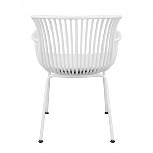 Gartenstuhl – Kunststoff Schale, PU-Leder Kissen, Weiße Farbe - Otis | Kick Collection
