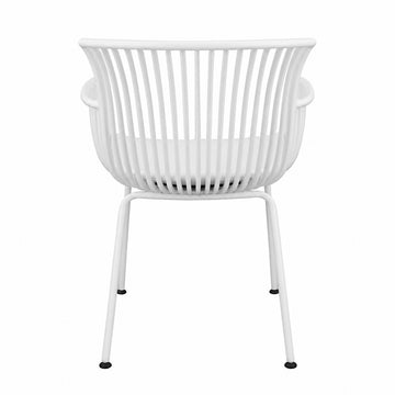 Gartenstuhl – Kunststoff Schale, PU-Leder Kissen, Weiße Farbe - Otis | Kick Collection