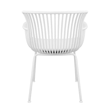 Gartenstuhl – Kunststoff Schale, PU-Leder Kissen, Weiße Farbe - Otis | Kick Collection