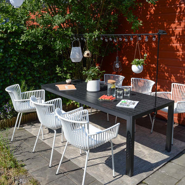 Gartenstuhl – Kunststoff Schale, PU-Leder Kissen, Weiße Farbe - Otis | Kick Collection