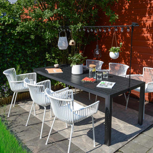 Gartenstuhl – Kunststoff Schale, PU-Leder Kissen, Schwarze Farbe - Otis | Kick Collection